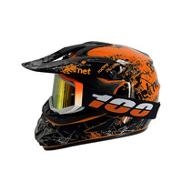 Casque de moto tout-terrain pour adulte, homologué DOT, intégral, pour VTT, descente, karting, avec visière amovible