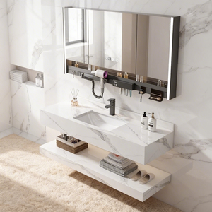 Lavabo de Baño de Piedra Moderna Directo de Fábrica, Diseño Personalizado para Hoteles y Residencias OEM/ODM - Product Image 3