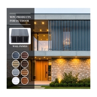 Revêtement en tube carré WPC co-extrudé gris foncé 50x100mm, écologique et durable pour l'extérieur des maisons minimalistes