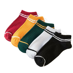 Women Ankle Socks Cotton Breathable 5 Color Combination Solid Striped Low Cut Summer Autumn Casual Style - Product Image 2
