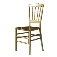 Chaise de salle à manger ergonomique empilable moderne en plastique PP léger avec finition dorée, écologique et durable pour la maison et le bureau