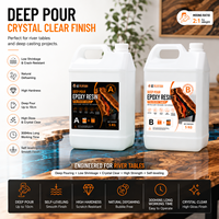 Résine époxy professionnelle écologique à double composant pour la fabrication de tables en bois flotté, la construction et le transport, résistante aux UV, profonde