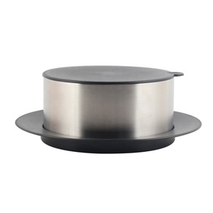 Bols de serveur à double paroi en acier inoxydable avec couvercle et plateau - Product Image 2