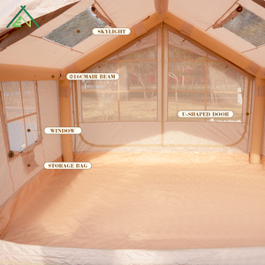 Tente gonflable portable 7,5 m² quatre saisons, double couche, en tissu Oxford imperméable, installation facile, pour le glamping et le <span class=keywords><strong>camping</strong></span> en voiture sur route - Product Image 5