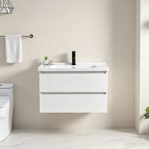 <span class=keywords><strong>Mobile</strong></span> Bagno Moderno Sospeso con Lavabo Singolo, Mobiletto in Compensato Massiccio - Product Image 6