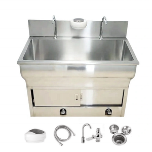 Évier d'hôpital durable 304 éviers de gommage chirurgical en acier inoxydable avec contrôle du genou 1-4 positions cuisine multifonctionnelle de lavage des mains - Product Image 4