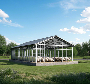 Bâtiment moderne préfabriqué à faible coût en acier pour élevage <span class=keywords><strong>de</strong></span> moutons, chèvres, grange, abri pour vaches, ferme équestre, ferme bovine, poulailler - Product Image 5