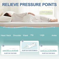 Surmatelas en mousse à mémoire de forme à conception ventilée avec housse amovible, lavable et respirante pour soulager les maux de dos et antidérapant