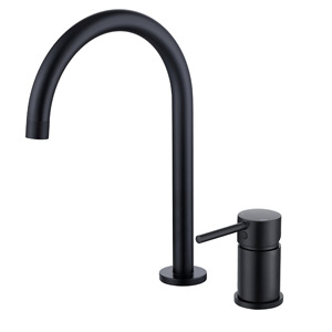 Brass Widespread Basin Faucet 8 Inch Dual Handle Deck Mounted With Flexible Supply Hoses For Bathroom Sink - Product Image 2