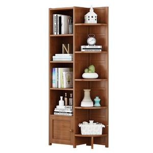 Juego de muebles de esquina de bambú que ahorran espacio: Librería, estante de almacenamiento, gabinete de esquina triangular y estantería estrecha - Product Image 5