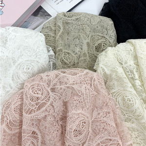 3D Lớn Hoa Mô Hình Ưa Thích <span class=keywords><strong>Sequins</strong></span> Laser Thêu 100% Polyester Ren Vải Cho Phụ Nữ Của Váy Cưới - Product Image 3