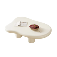 Table basse Cloud Cream Wabi-Sabi, design nordique moderne, panneau en bois irrégulier simple, pour petits appartements, salon
