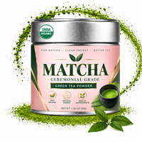 Poudre de Matcha certifiée biologique USDA de qualité cérémoniale, en boîte de 30g, personnalisable pour la vente au détail (OEM/ODM, marque privée)