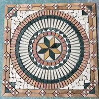 Mosaïque carrée en marbre naturel, motif géométrique étoilé, panneau de mosaïque en pierre concassée pour la décoration des sols et des murs