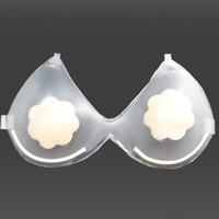 Push-up Adhésif Invisible Seins Ascenseur Dos Nu Plus La Taille Deux Couleurs Tons Une Pièce Soutien-Gorge pour les Femmes