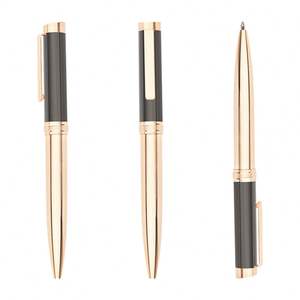 Bolígrafo de Metal Grabado Color Negro Metálico de Alta Gama para Negocios, Bolígrafo de Alta Calidad Personalizado con Baño de Oro Rosa, Regalos - Product Image 4