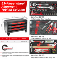 Ensemble de 53 outils d'alignement de roues avec armoire de rangement mobile pour l'alignement des quatre roues, la réparation automobile et l'atelier de réparation