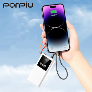 Porpiu New 66W Siê<span class=keywords><strong>u</strong></span> Nhanh Sạc 10000MAh Ngân Hàng Điện Cầm Tay 20000MAh LED Hiển Thị Kỹ Thuật Số Đầ<span class=keywords><strong>u</strong></span> Vào Bao Gồm Đèn Pin - Product Image 5