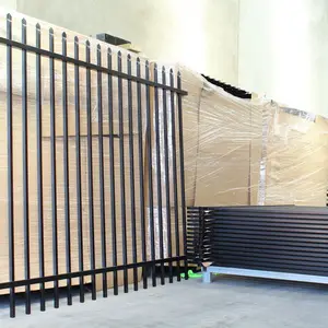 Yeni tasarım kaynak galvanizli çelik geçici çit Panel açık Villa konut yüksek güvenlik Picket Metal çit