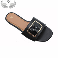 Sandales plates tendance pour femmes, chaussures de plage estivales, légères et élégantes, sandales à enfiler confortables et durables, marque privée
