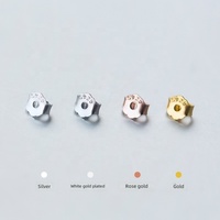 En stock, vente en gros : Fermoirs d'oreille, clips d'oreille et bouchons d'oreille en silicone, plaqués or sur argent sterling, avec diamants multicolores, de forme ronde/elliptique