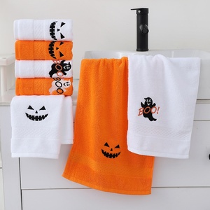 Serviettes brodées à motif fantôme et citrouille, nouvelle collection Halloween, douces et confortables, idéales pour la maison et l'hôtel, pour l'export. - Product Image 3