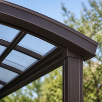 Abri de stationnement double pour garage de villa moderne, en alliage d'aluminium thermolaqué, de haute qualité, pare-soleil et imperméable