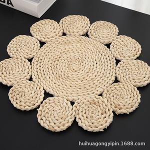 Mantel individual Junjin, sencillo mantel individual redondo de hoja de maíz tejido resistente a altas temperaturas, antideslizante para cacerolas - Product Image 3