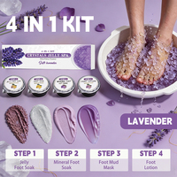 Kit de Pédicure Spa à la Gelée de Cristaux Lavande, Soin Apaisant pour les Pieds, Système de Pédicure Spa pour Salon de Manucure, Marque Privée, Vente en Gros