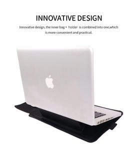 Housse pour ordinateur portable en cuir PU personnalisée 4 en <span class=keywords><strong>1</strong></span> pour Macbook <span class=keywords><strong>Air</strong></span> 13 15 Pro 13 14 16 avec support magnétique et <span class=keywords><strong>pochette</strong></span> pour accessoires - Product Image 4