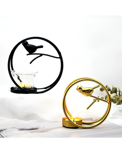 Support de bougie chauffe-plat moderne en métal en forme d'oiseau, décoration de table pour salon, chambre, mariage et événements festifs - Product Image 4