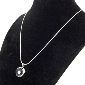 Collana con cavo liscio in argento Sterling 925 con ciondolo in cristallo e delfino - Product Image 3