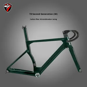 Bicicletas de Carretera T8 de Segunda Generación con Cuadro de Carbono 3K, Diseño Aerodinámico, Cableado Interno, Frenos de Disco Dobles, Fibra de Carbono - Product Image 3