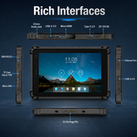 Tablet Industri Tangguh 10.1 Inci IP67 Tahan Air dan Guncangan Android 13 MTK8781 10000mAh 4G Lte Gps Beidou Dengan Rj45 Rs232