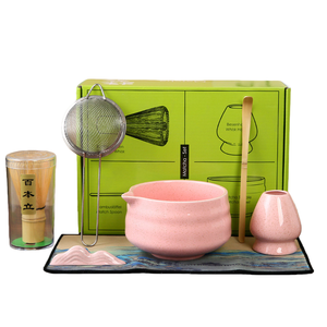 ชุดชงชาเขียวมัทฉะแบบญี่ปุ่น คลาส<span class=keywords><strong>ส</strong></span>ิก เป็นมิตรกับสิ่งแวดล้อม <span class=keywords><strong>ส</strong></span>ีชมพู พร้อมที่ตีชาไม้ไผ่ ขายตรงจากโรงงาน - Product Image 1