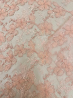Tissu en dentelle florale brodée multicolore avec embellissements en perles, tissu en dentelle à paillettes