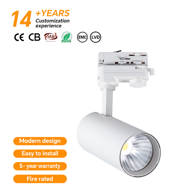 Led Track Light 20W 30W Adjustable Cob Focus Aluminum Retail Hotel Museum Modern Design Cri90 Indoor Track Lighting System