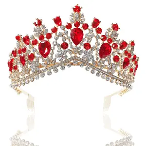 Genya Crystal Tiara Crowns costumi accessori per capelli elegante corona principessa con pettini diademi per le donne