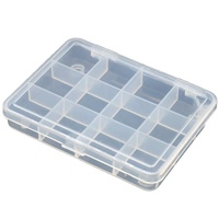 Newbility – petite boîte de rangement transparente multifonctionnelle en plastique, 4 grilles, 12 grilles, boîte à leurres de pêche