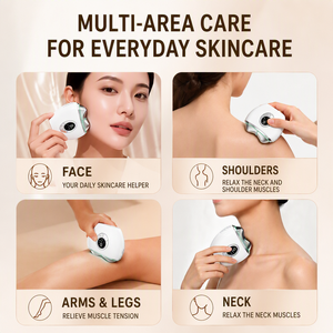 Masseur électrique raffermissant visage et cou, thérapie par lumière rouge chaude et froide, outil facial Gua Sha pour usage domestique, soin des yeux - Product Image 4