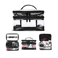 Sac de voyage Transparent à cosmétiques, sac de maquillage en PVC pour femmes, fermeture éclair, pochette à beauté, organisateur de maquillage, sac de lavage de toilette