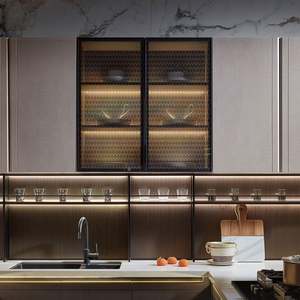 Armoires de cuisine modernes de luxe en bois massif avec personnalisation de la conception gratuite et rangement multifonctionnel - Product Image 3