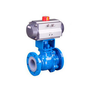 Válvula de Bola Neumática Q641F4 con Brida y Sello de PTFE para Aplicaciones de Líquidos Químicos a Temperatura Normal - Product Image 1
