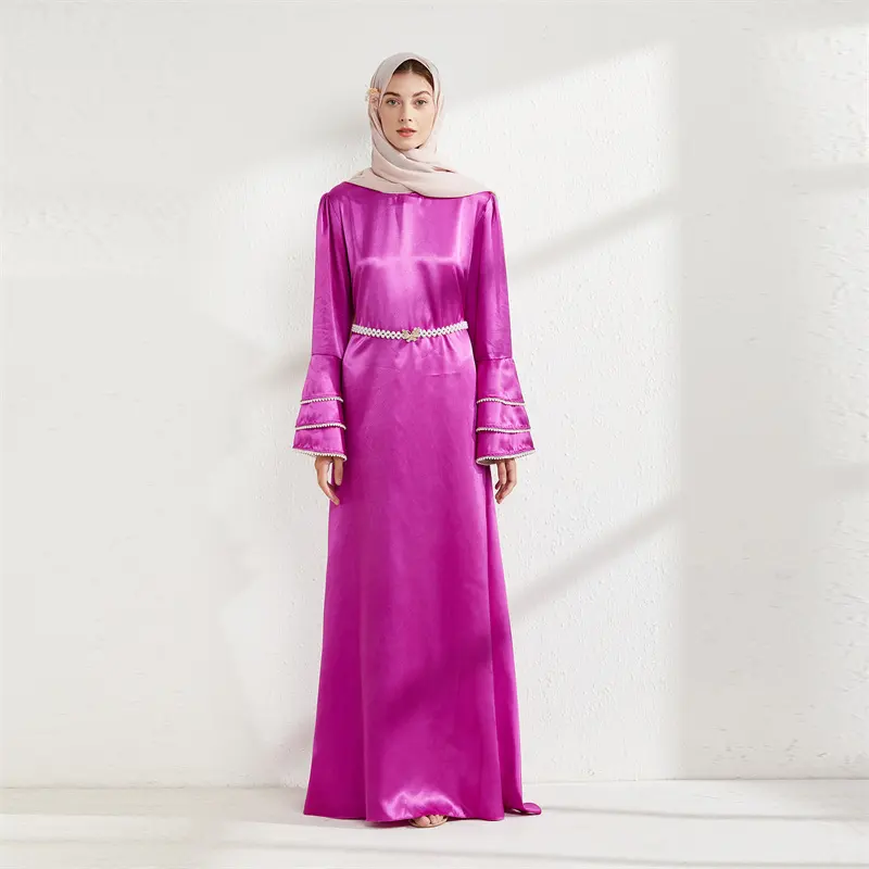 Kalın ramazan zarif elmas elbise düzensiz yarım kollu kaftan Marocain Dubai Jalabiya arapça islam müslüman kadın elbise 2022