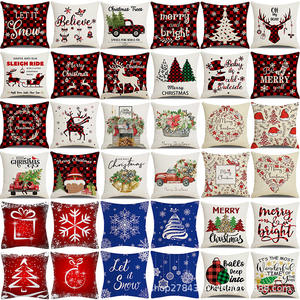 45*45cm Natal Decorativo Quadrado Lance Travesseiro <span class=keywords><strong>Covers</strong></span> Cama Sofá Almofada Carro Impresso Fronhas Linho Listrado Capa de Almofada - Product Image 6