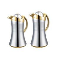 Teko Termos Stainless Steel Mewah untuk Grosir, Botol Rumah Tangga, Wadah Air Panas Dingin, Termos Arab, Pot Kopi