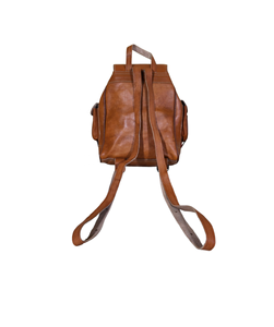 Sac à dos en cuir marocain authentique et écologique, avec housse antivol en kilim, motif géométrique, mélange exquis de style bohème - Product Image 4