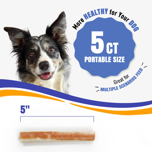 Pal's Delight LISTO PARA ENVIAR Golosinas para masticar perros Rollos de colágeno de 5 "Masticables de cuero crudo Fácil digestión Golosinas para perros de pollo sin granos - Product Image 5