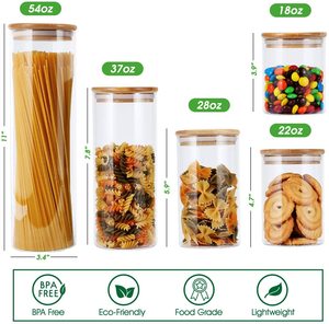 Coperchio di bambù Spezia vaso di <span class=keywords><strong>Vetro</strong></span> E di Alta Borosilicato contenitore di <span class=keywords><strong>Vetro</strong></span> Vasetti di tenuta di vuoto vasetti di <span class=keywords><strong>vetro</strong></span> in cucina - Product Image 6