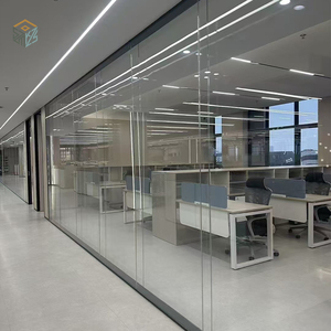 Partición <span class=keywords><strong>de</strong></span> oficina <span class=keywords><strong>de</strong></span> <span class=keywords><strong>vidrio</strong></span> sin marco Habitación <span class=keywords><strong>de</strong></span> vista completa <span class=keywords><strong>en</strong></span> espacio divisorio Diseño insonorizado para cubículo <span class=keywords><strong>y</strong></span> divisor <span class=keywords><strong>de</strong></span> habitación - Product Image 1